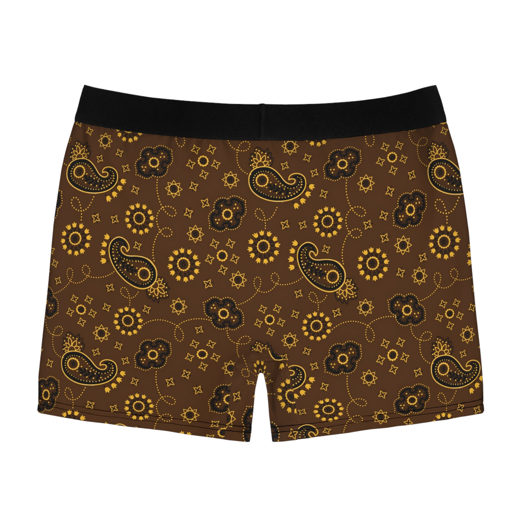 Men's Boxer Briefs Hanky Code: Brown & Yellow