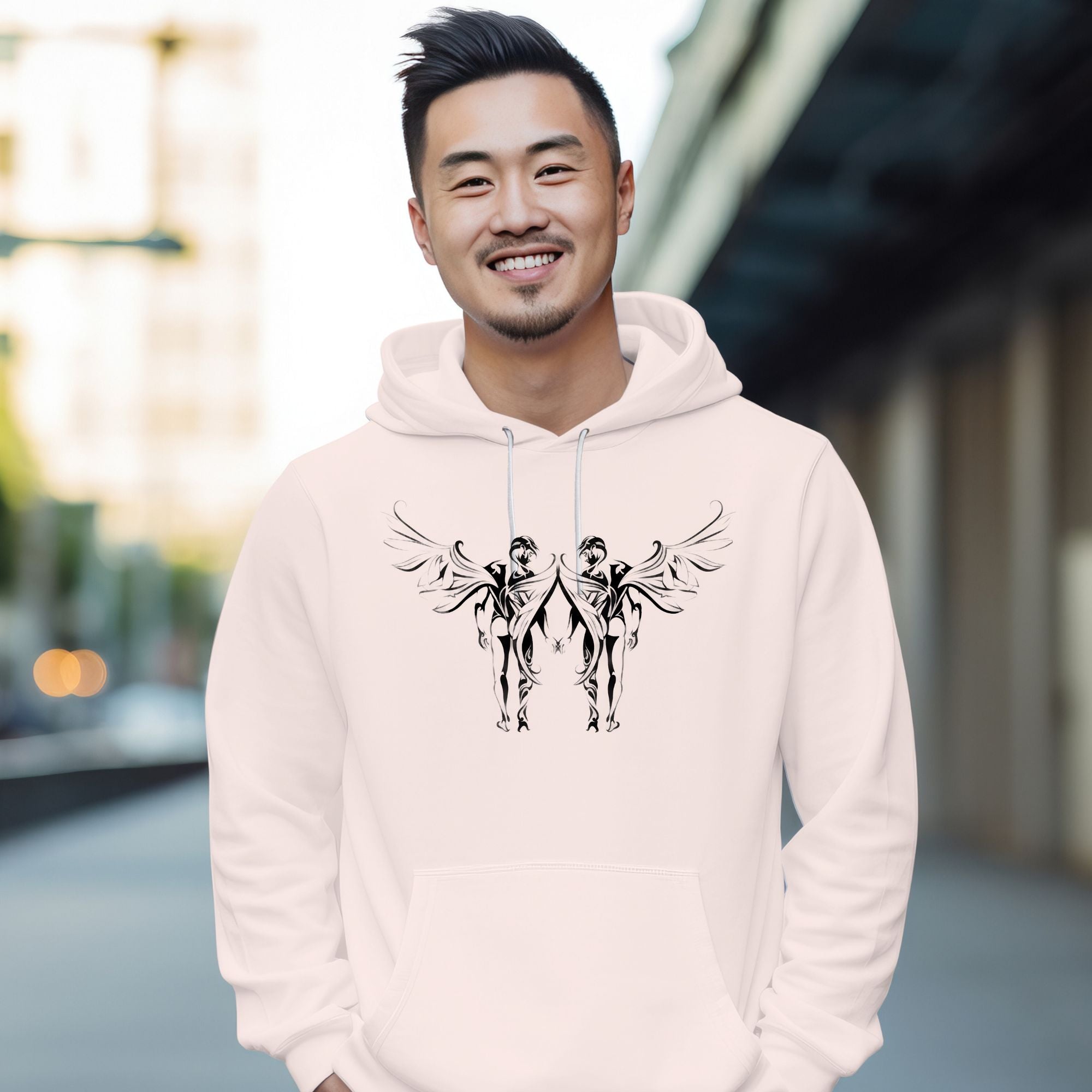 Angels in Love Three-Panel Fleece Hoodie - Hoodie - Twisted Jezebel