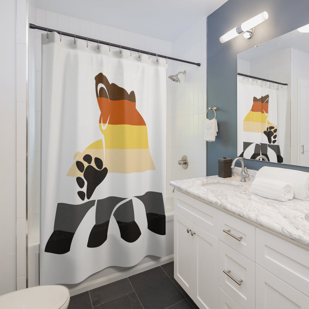 Bear Brotherhood Flag Silhouette Shower Curtain - Shower Curtain - Twisted Jezebel