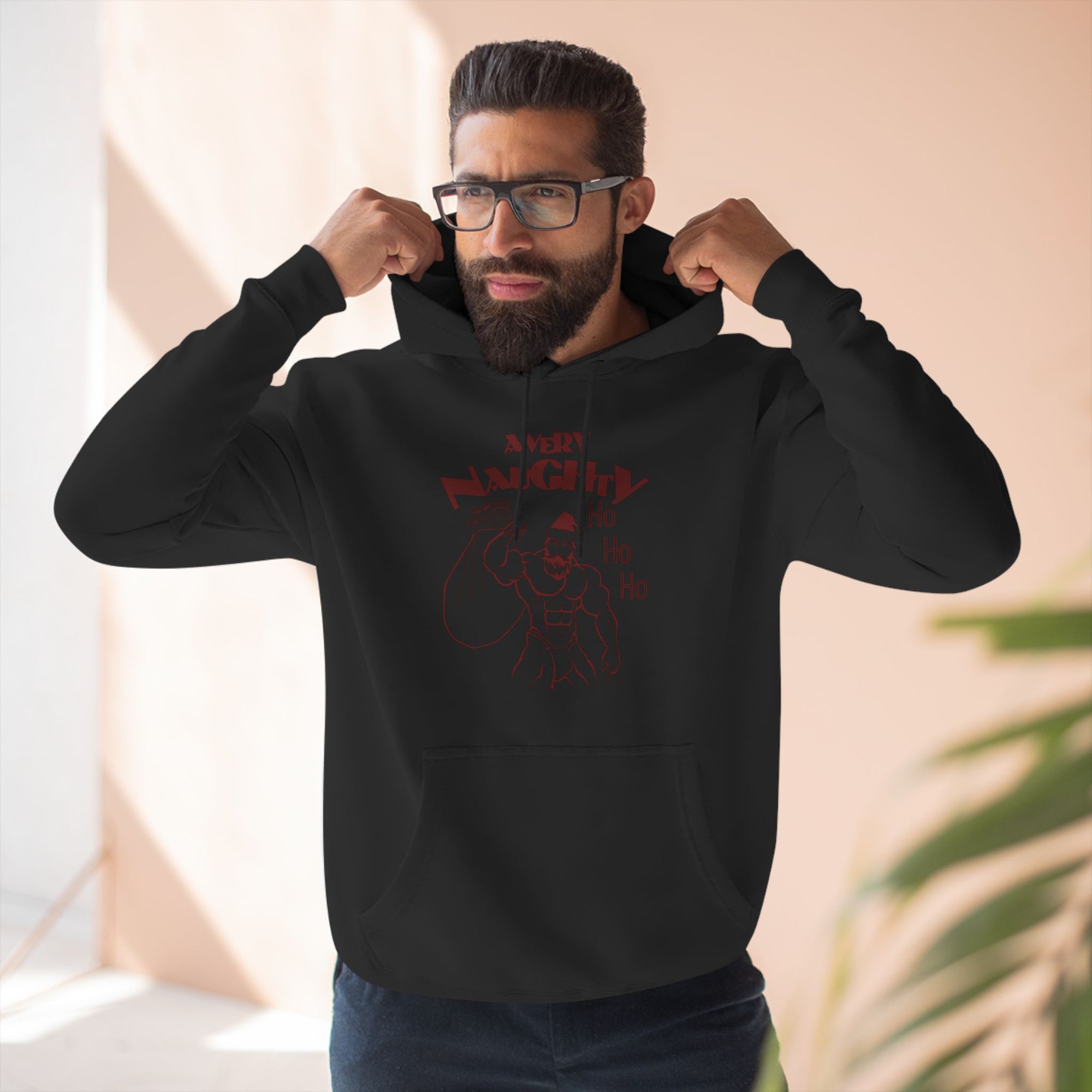 A Very Naughty Ho Three Panel Fleece Hoodie