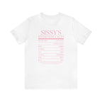 Sissy's Nutrition Facts Tee