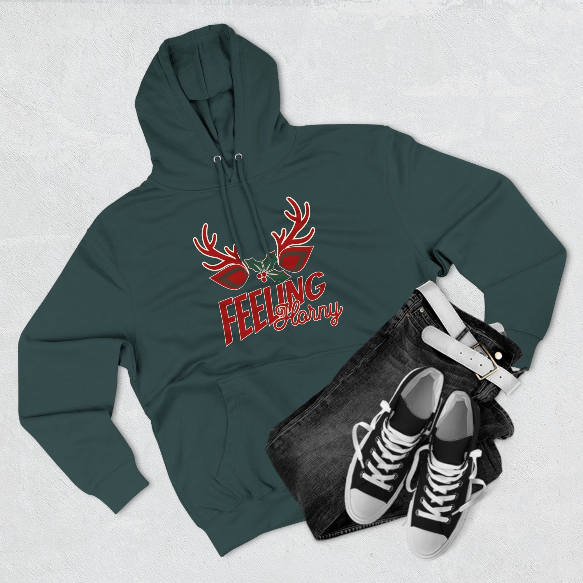 Feeling Horny Three-Panel Fleece Hoodie