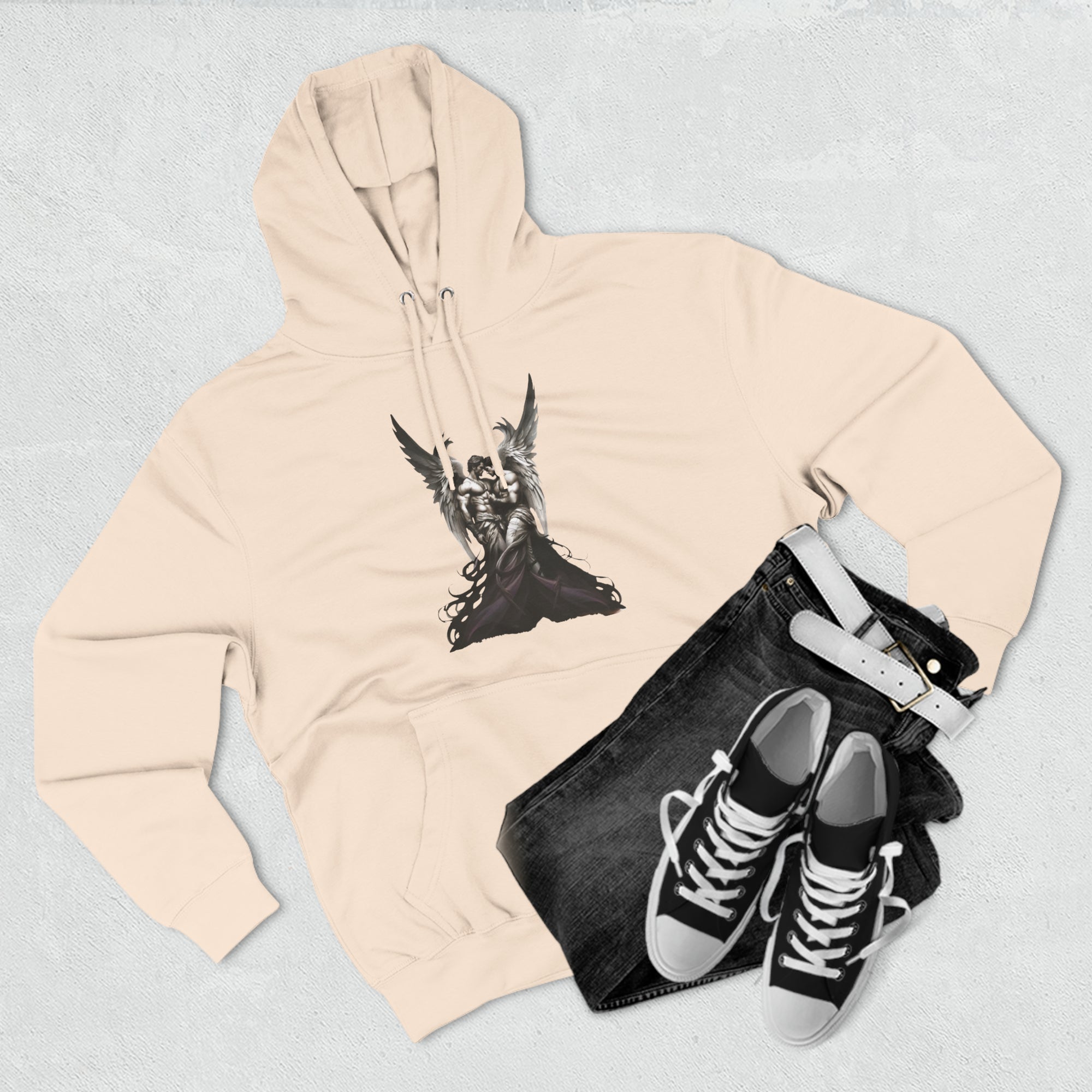 Raptured Angels Three-Panel Fleece Hoodie - Hoodie - Twisted Jezebel