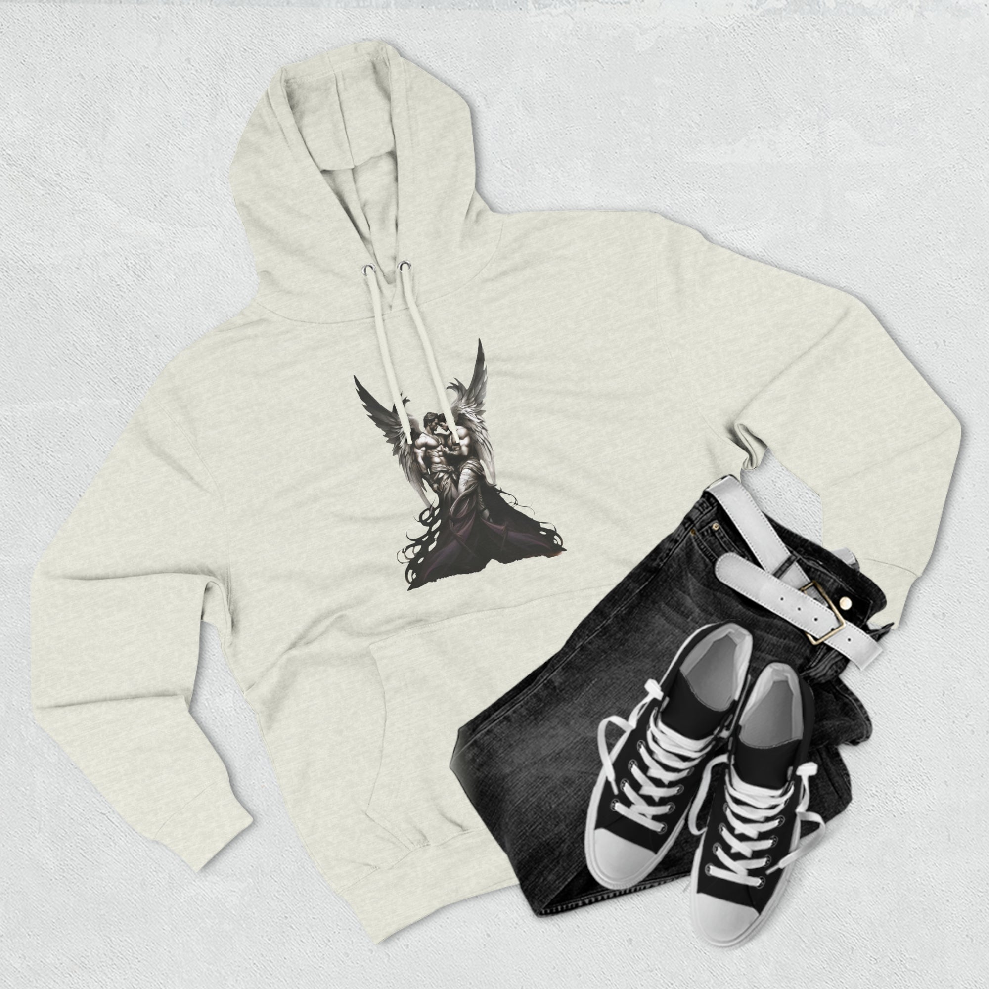 Raptured Angels Three-Panel Fleece Hoodie - Hoodie - Twisted Jezebel