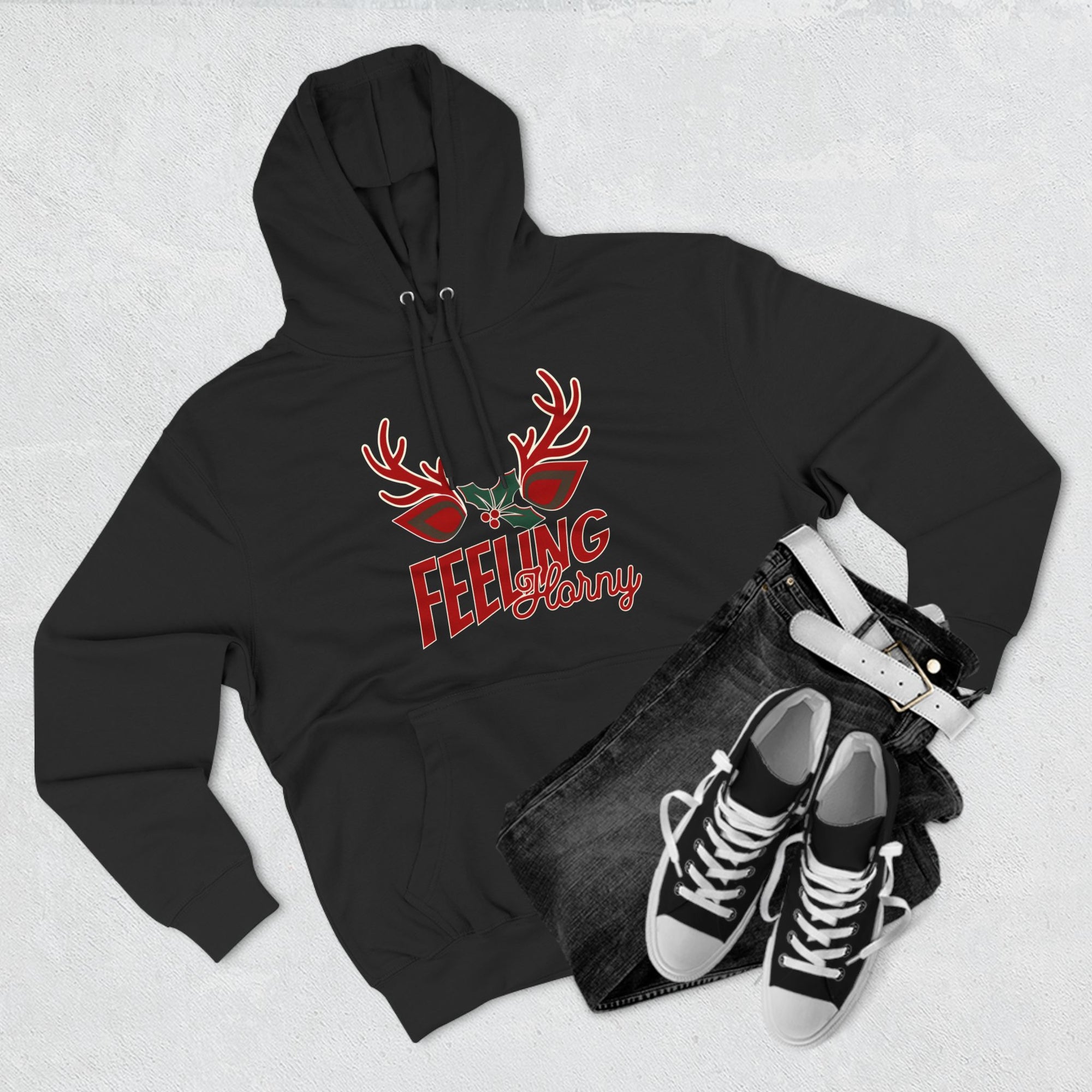 Feeling Horny Three-Panel Fleece Hoodie