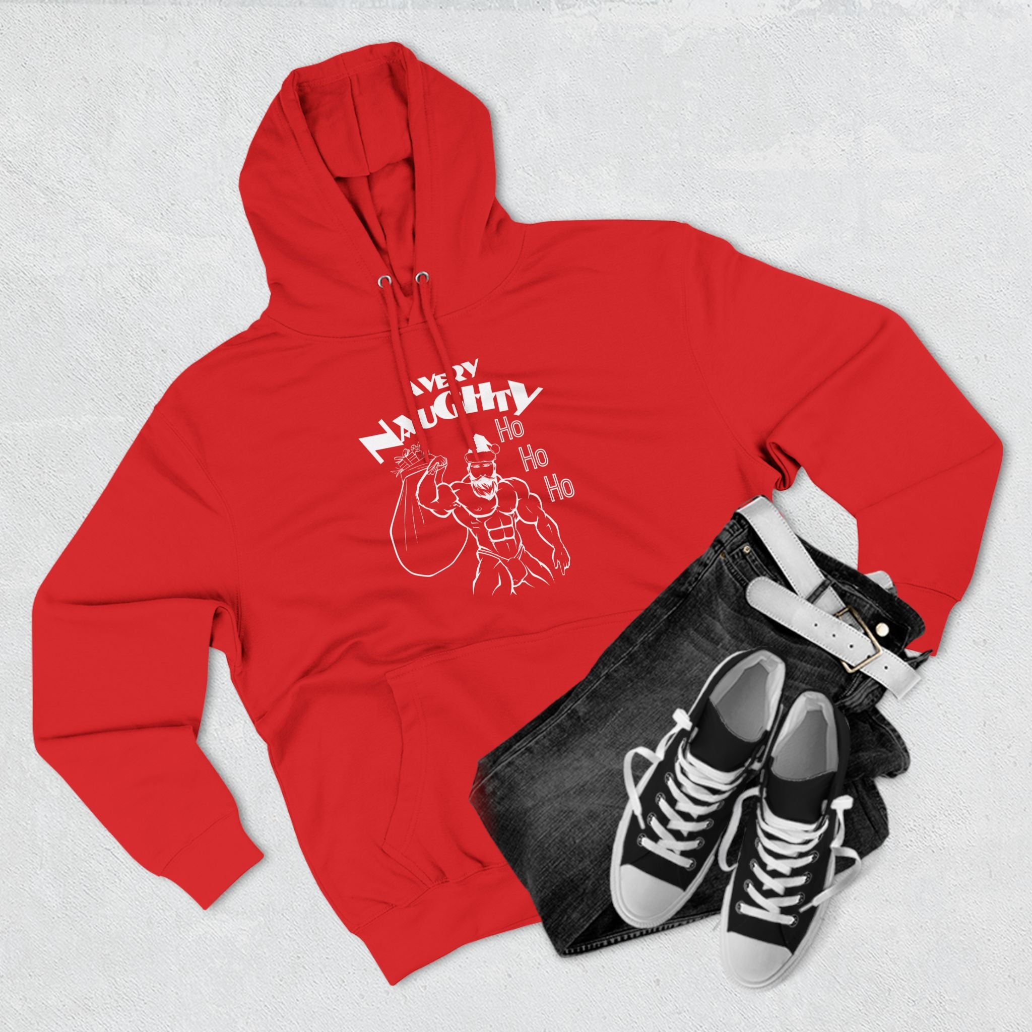 A Very Naughty Ho Three Panel Fleece Hoodie