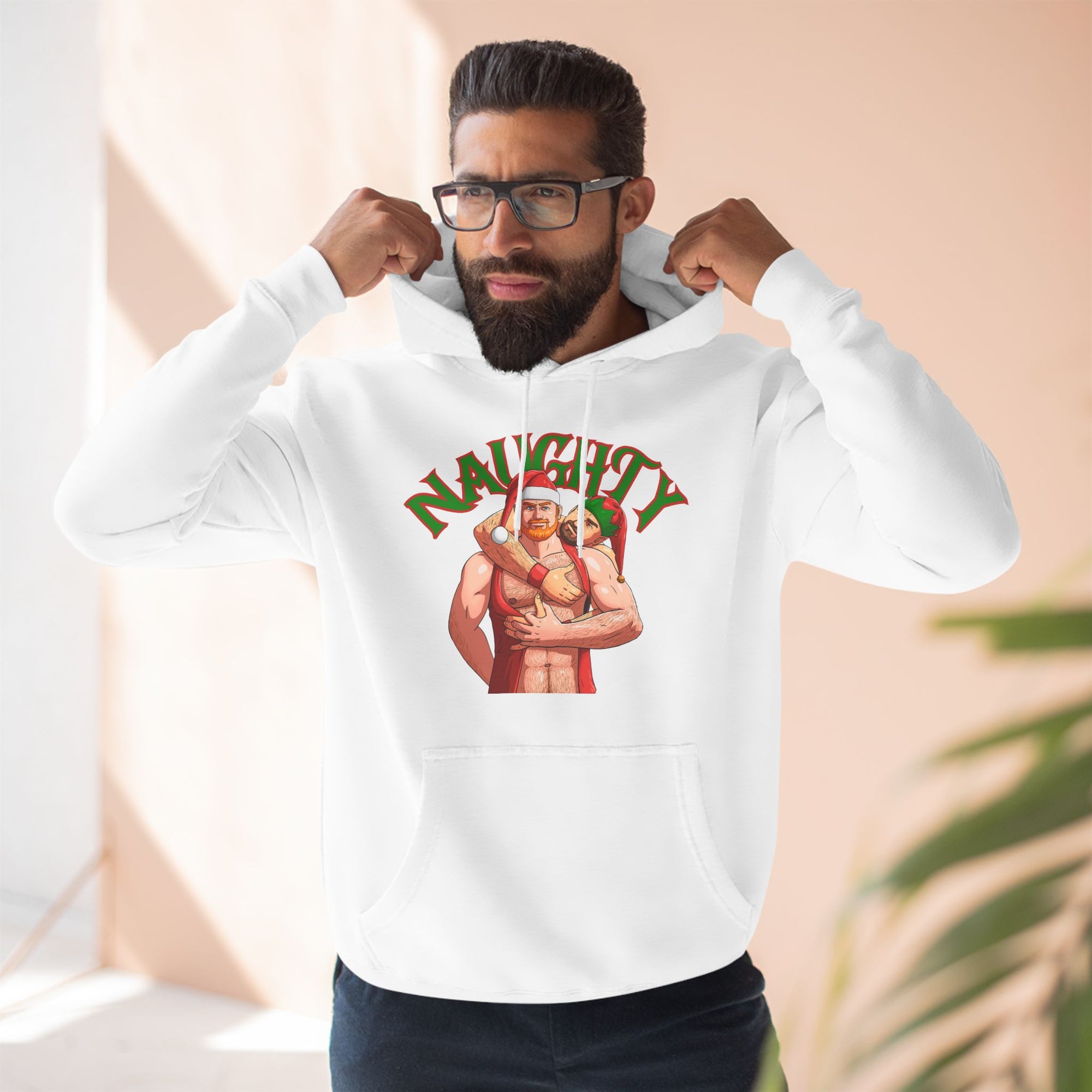 Naughty Elves Three-Panel Fleece Hoodie