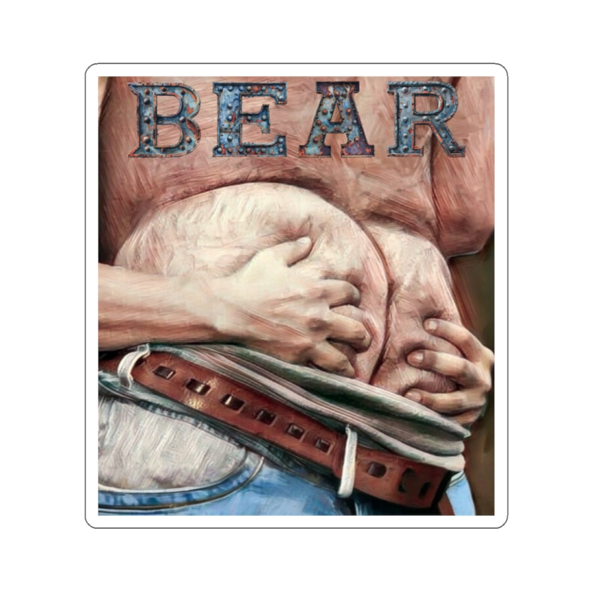 Bear Butt Kiss-Cut Stickers
