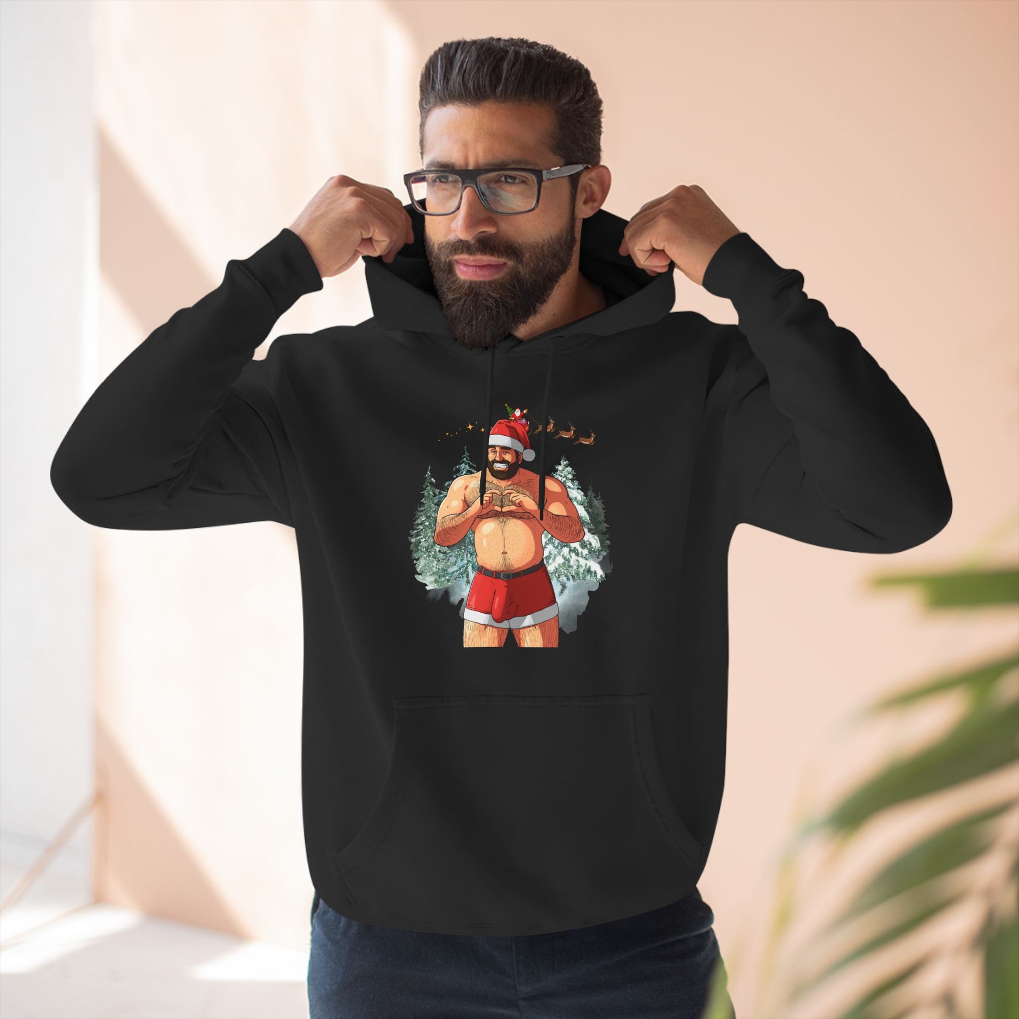 Big Nick (ahem, Dick) Energy Three-Panel Fleece Hoodie, White Edition