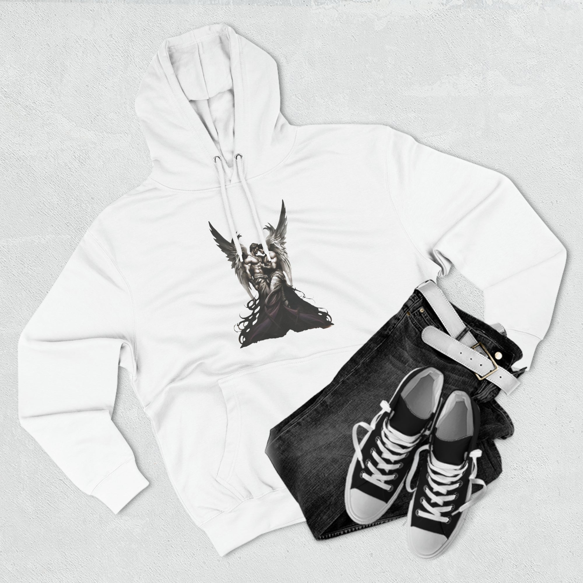 Raptured Angels Three-Panel Fleece Hoodie - Hoodie - Twisted Jezebel