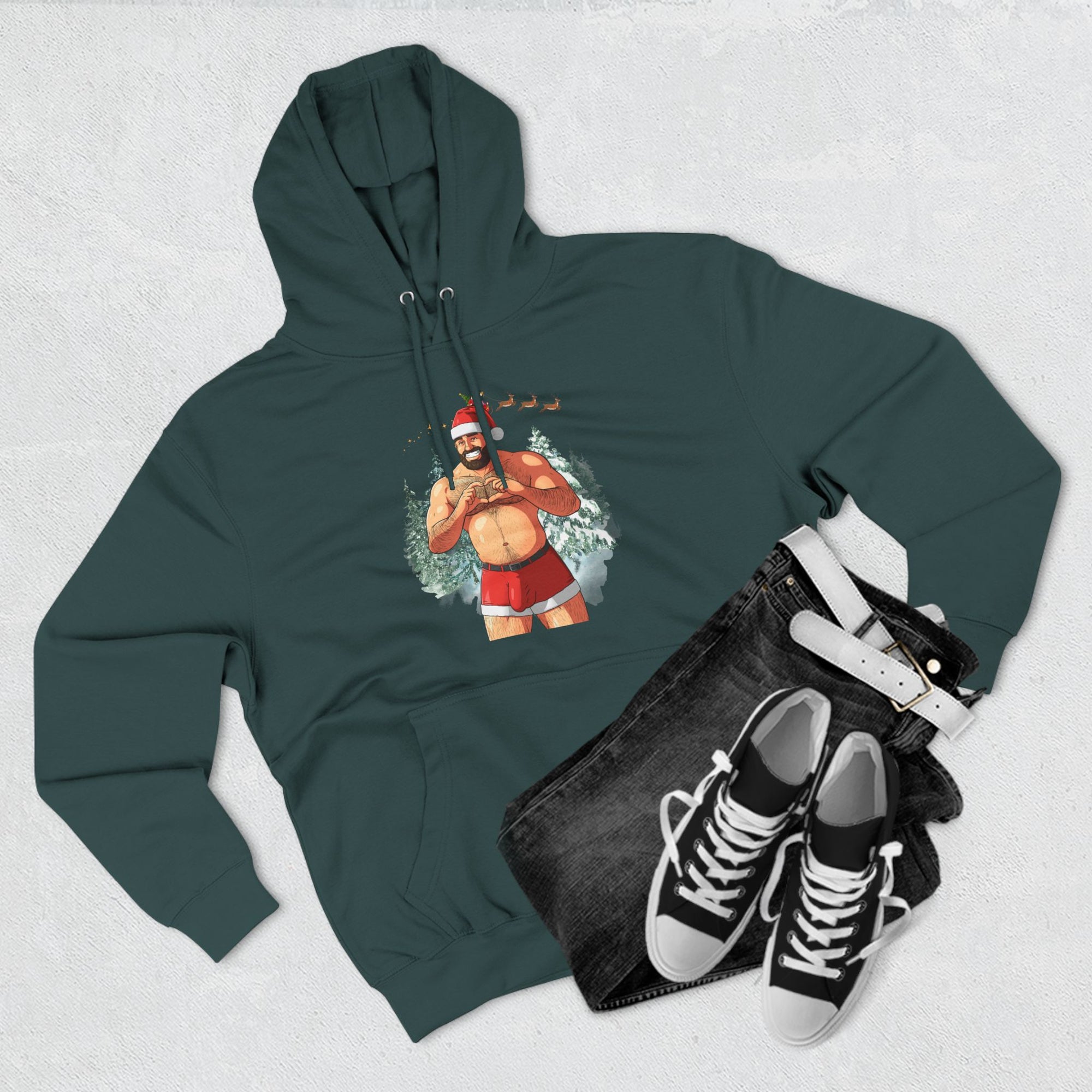 Big Nick (ahem, Dick) Energy Three-Panel Fleece Hoodie, White Edition