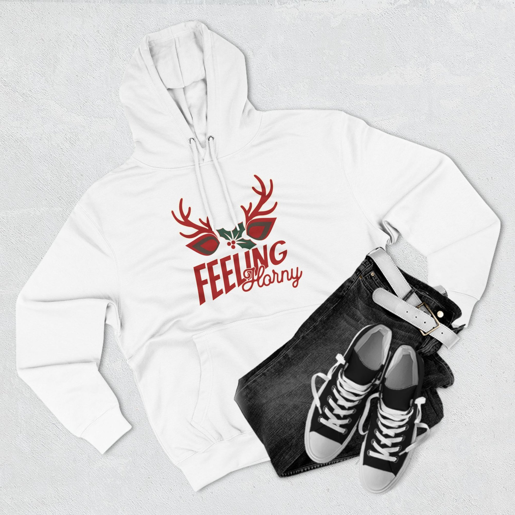 Feeling Horny Three-Panel Fleece Hoodie