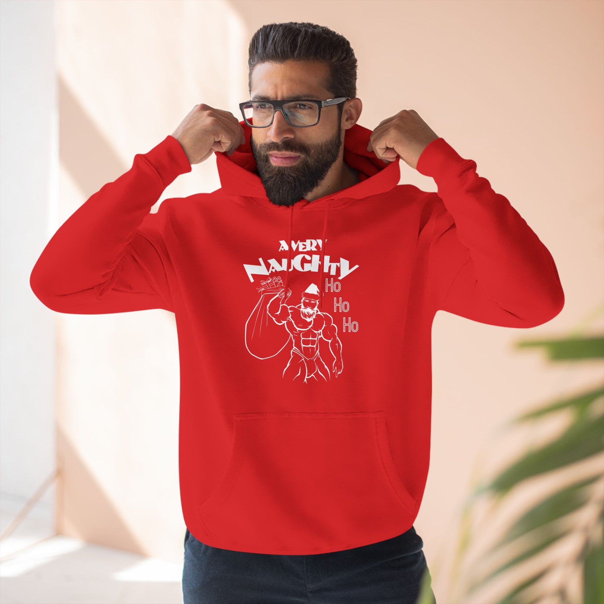 A Very Naughty Ho Three Panel Fleece Hoodie