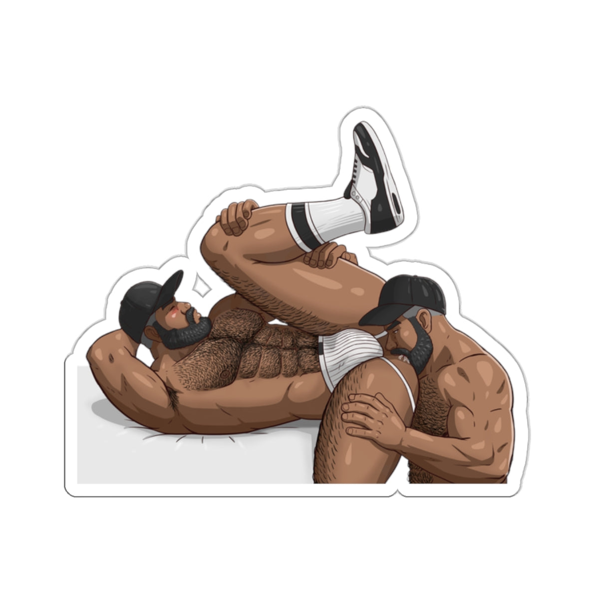 Men Rimming Kiss-Cut Stickers: Black Edition