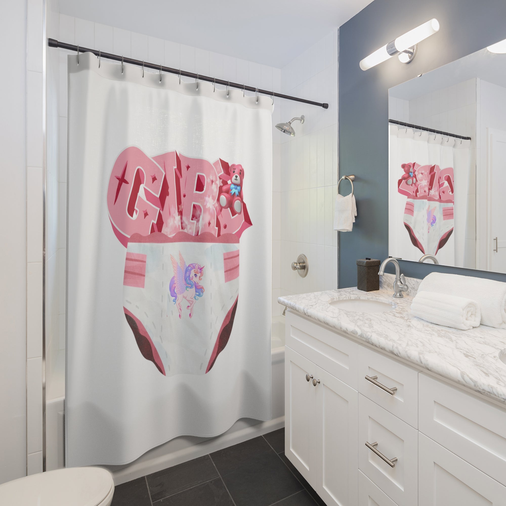 Diaper Girl Shower Curtain - Shower Curtain - Twisted Jezebel