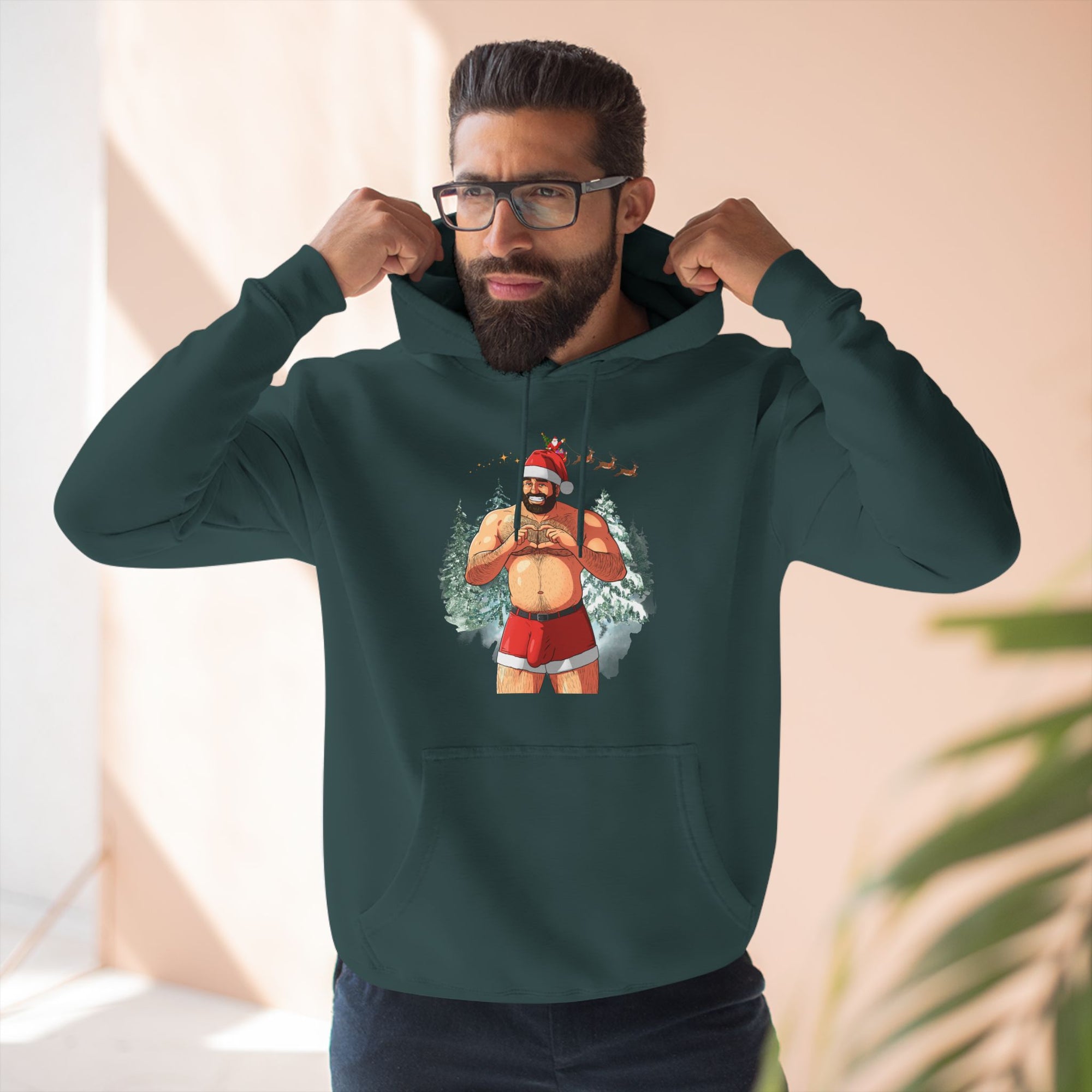 Big Nick (ahem, Dick) Energy Three-Panel Fleece Hoodie, White Edition
