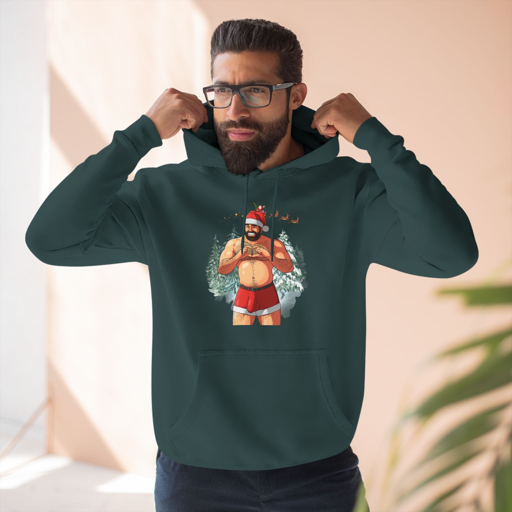 Big Nick (ahem, Dick) Energy Three-Panel Fleece Hoodie, White Edition