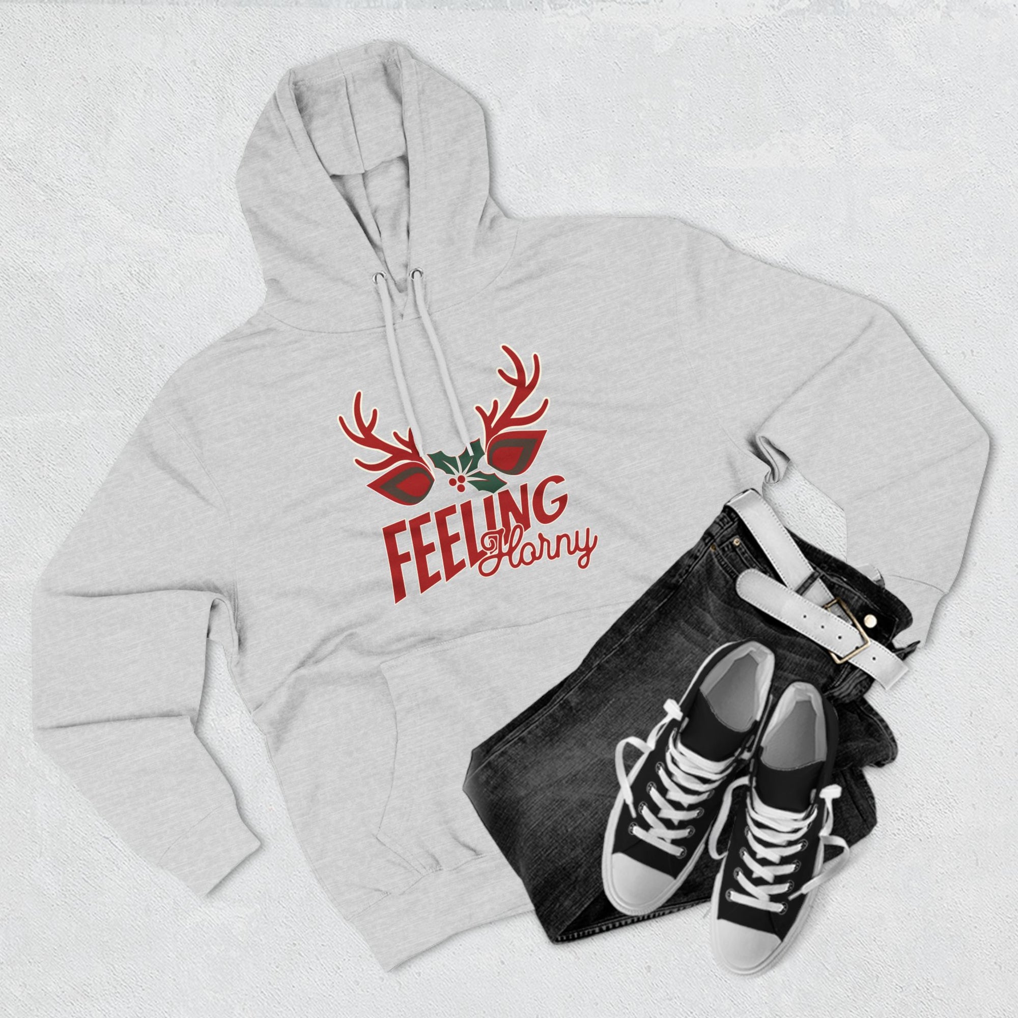 Feeling Horny Three-Panel Fleece Hoodie
