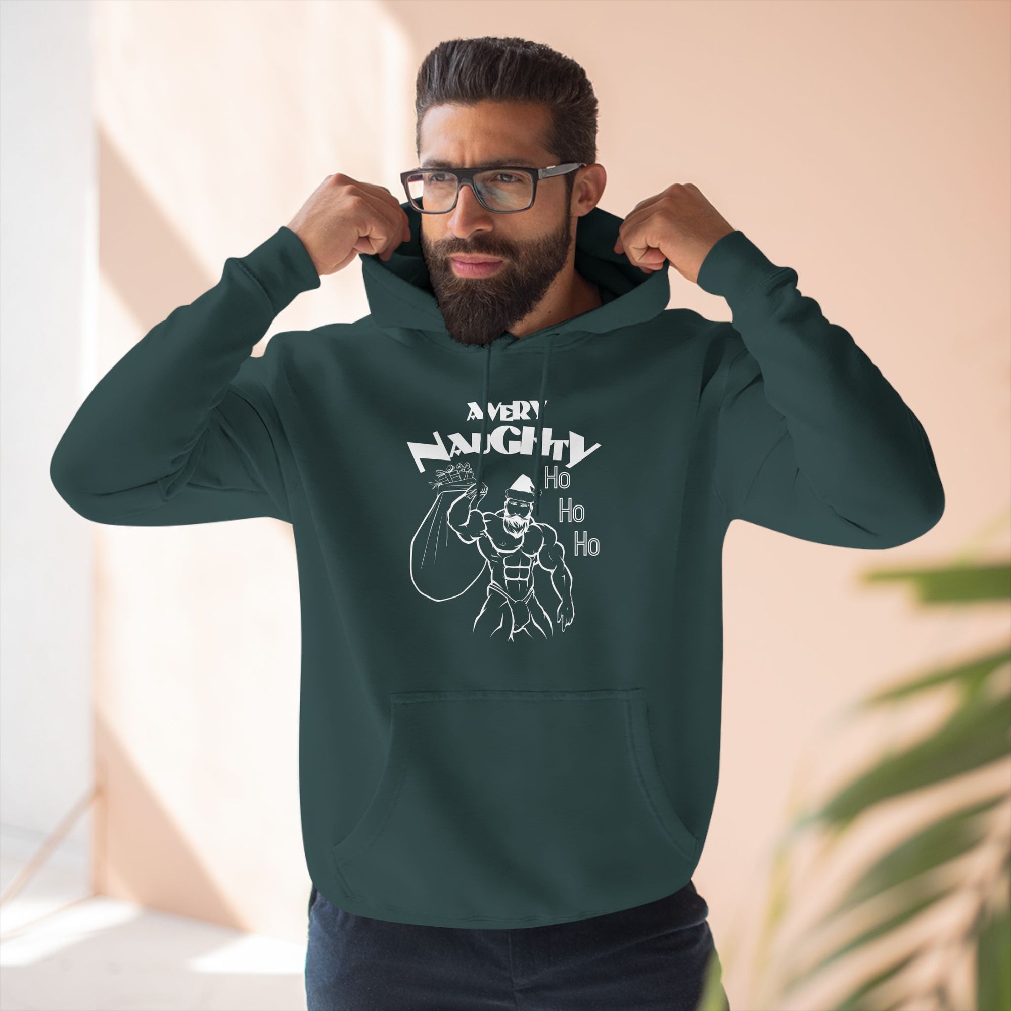 A Very Naughty Ho Three Panel Fleece Hoodie