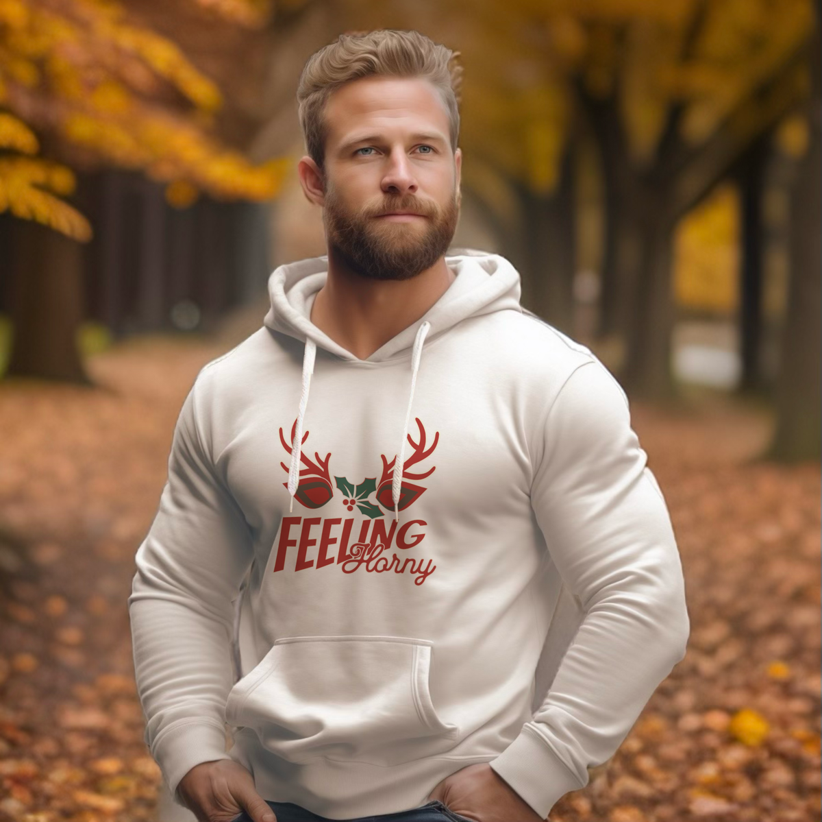 Feeling Horny Three-Panel Fleece Hoodie