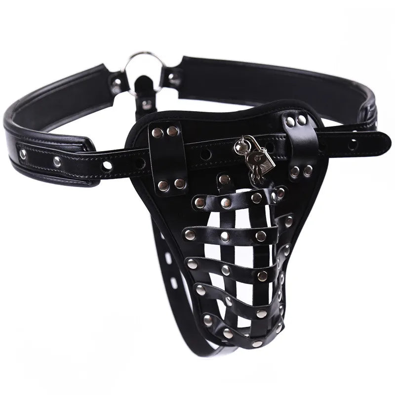 Synth Leather Chastity Harness