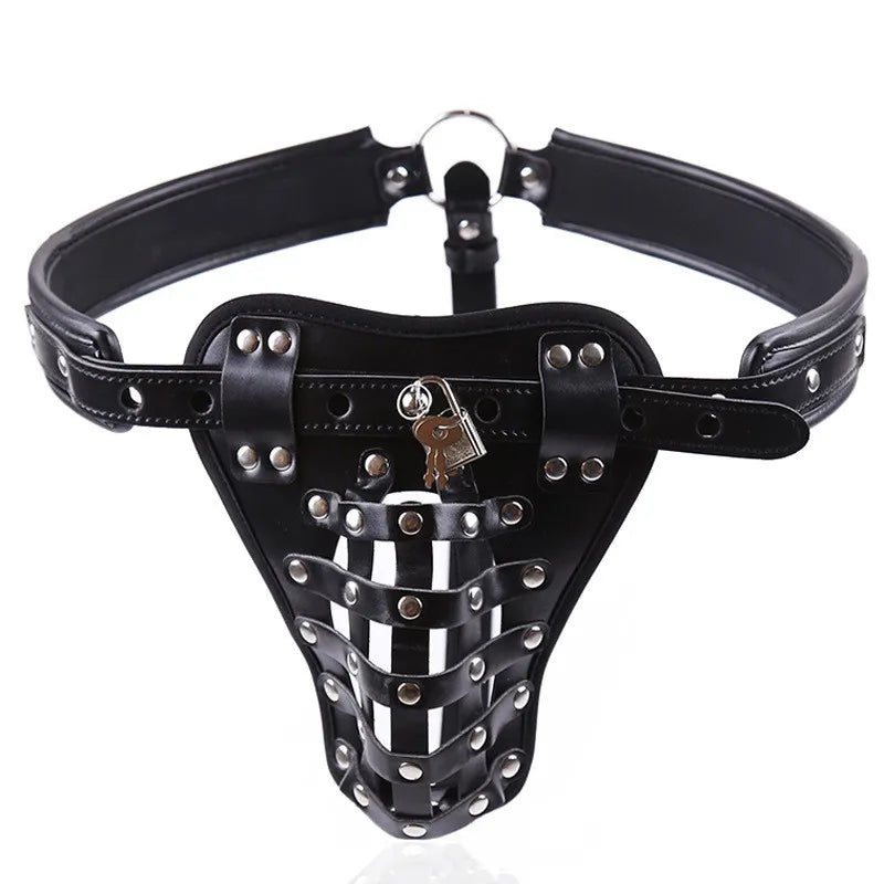 Synth Leather Chastity Harness