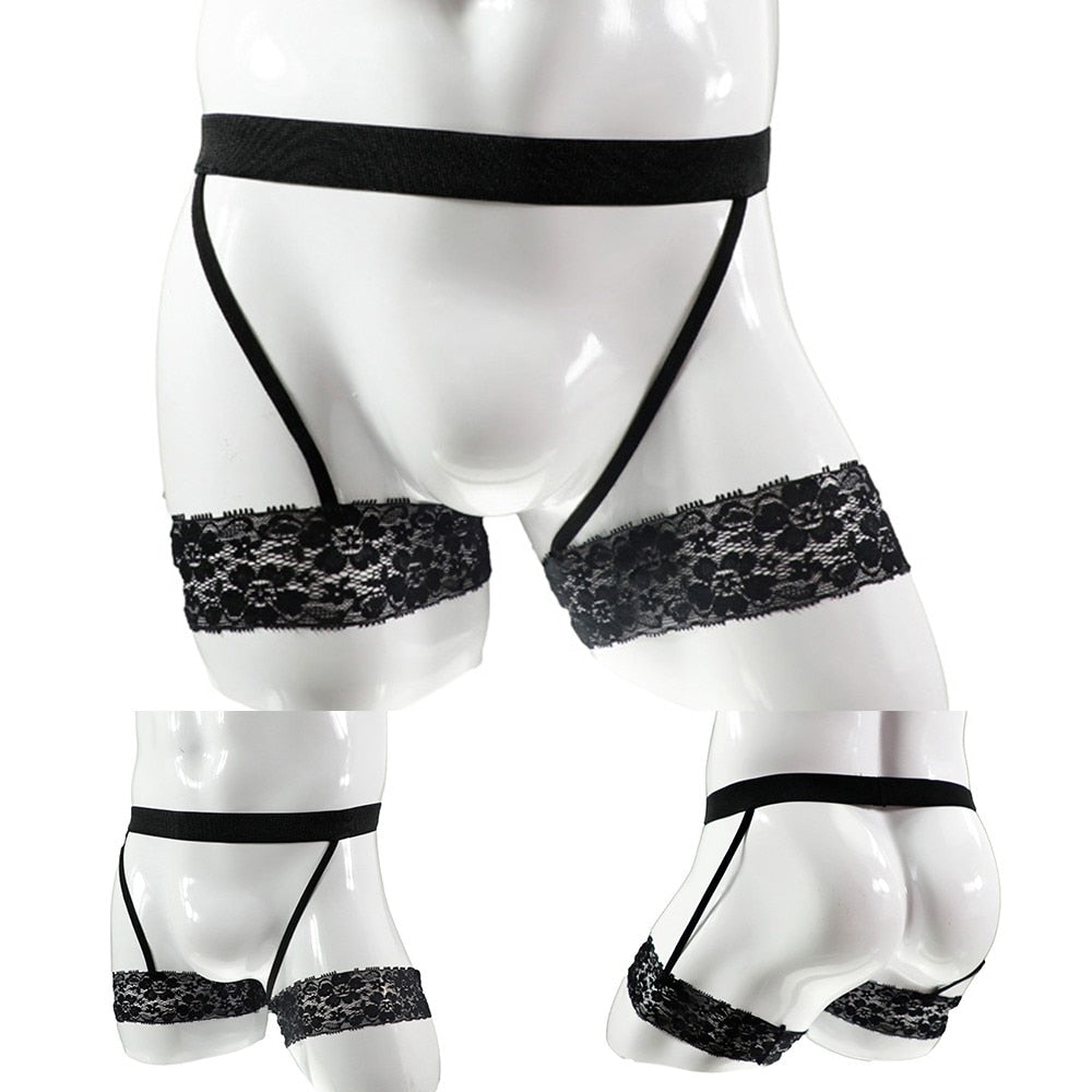 Black Lace Feminization Garter Lingerie - Garter - Twisted Jezebel
