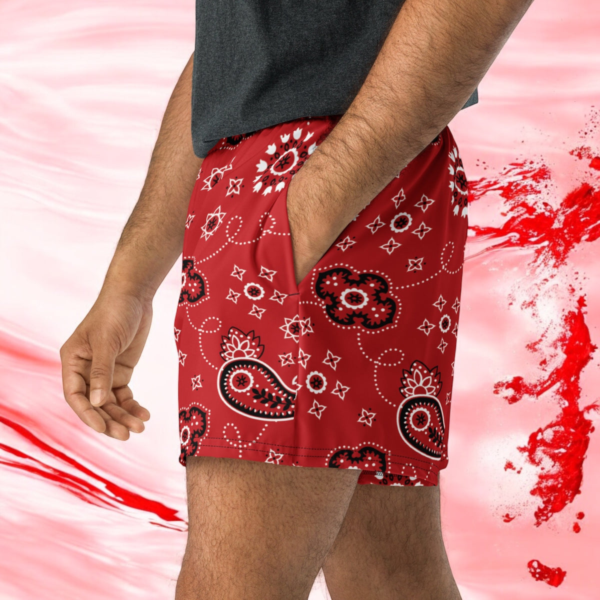 Hanky Code Athletic Shorts: Red