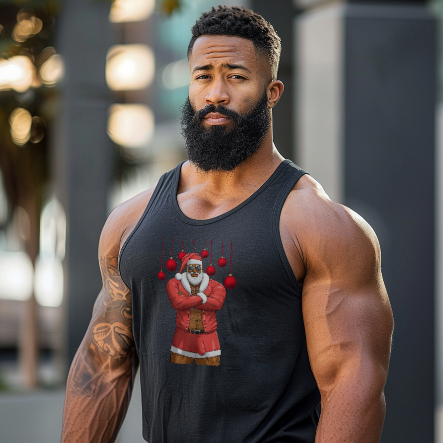 Santa Daddy, Jingle Balls Jersey Tank, Black Edition