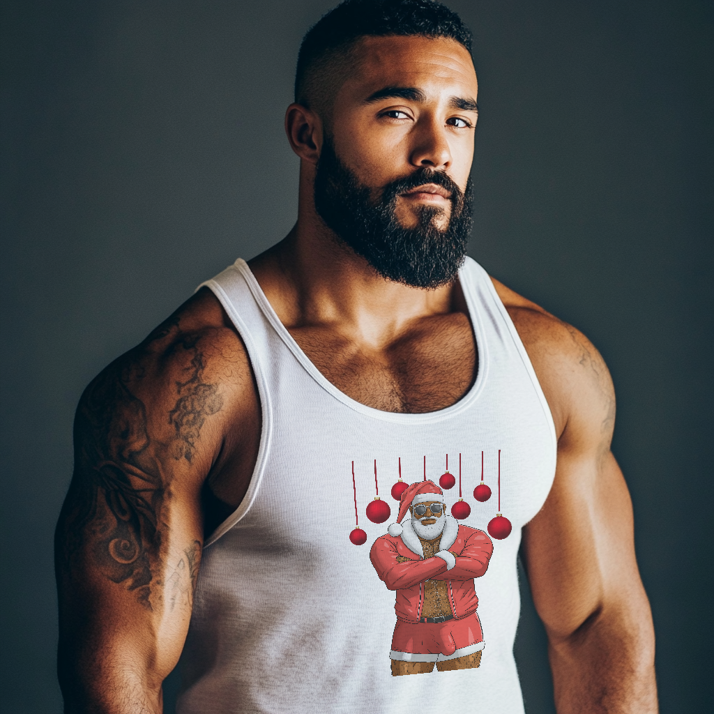 Santa Daddy, Jingle Balls Jersey Tank, Black Edition