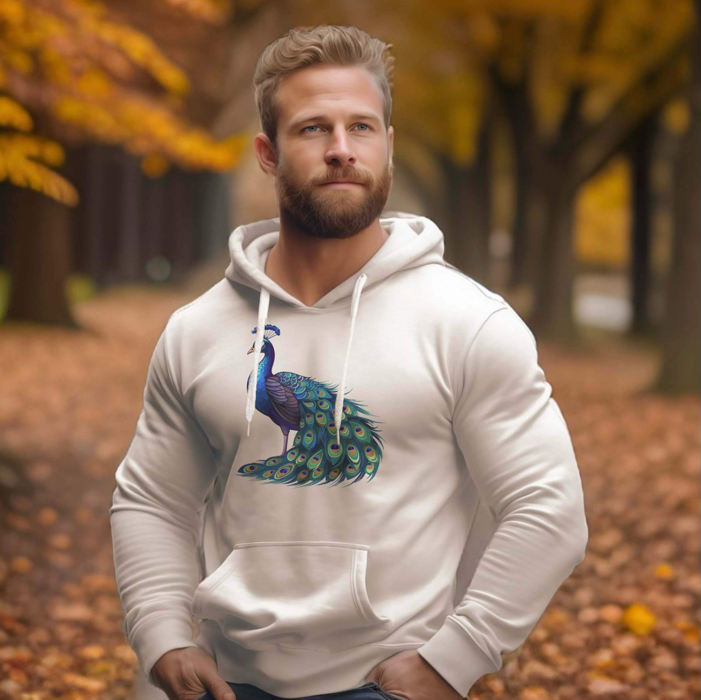 Proud as a Peacock Three-Panel Fleece Hoodie - Hoodie - Twisted Jezebel