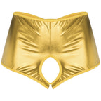 Metallic Sissy Crotchless Booty Shorts - Panties - Twisted Jezebel