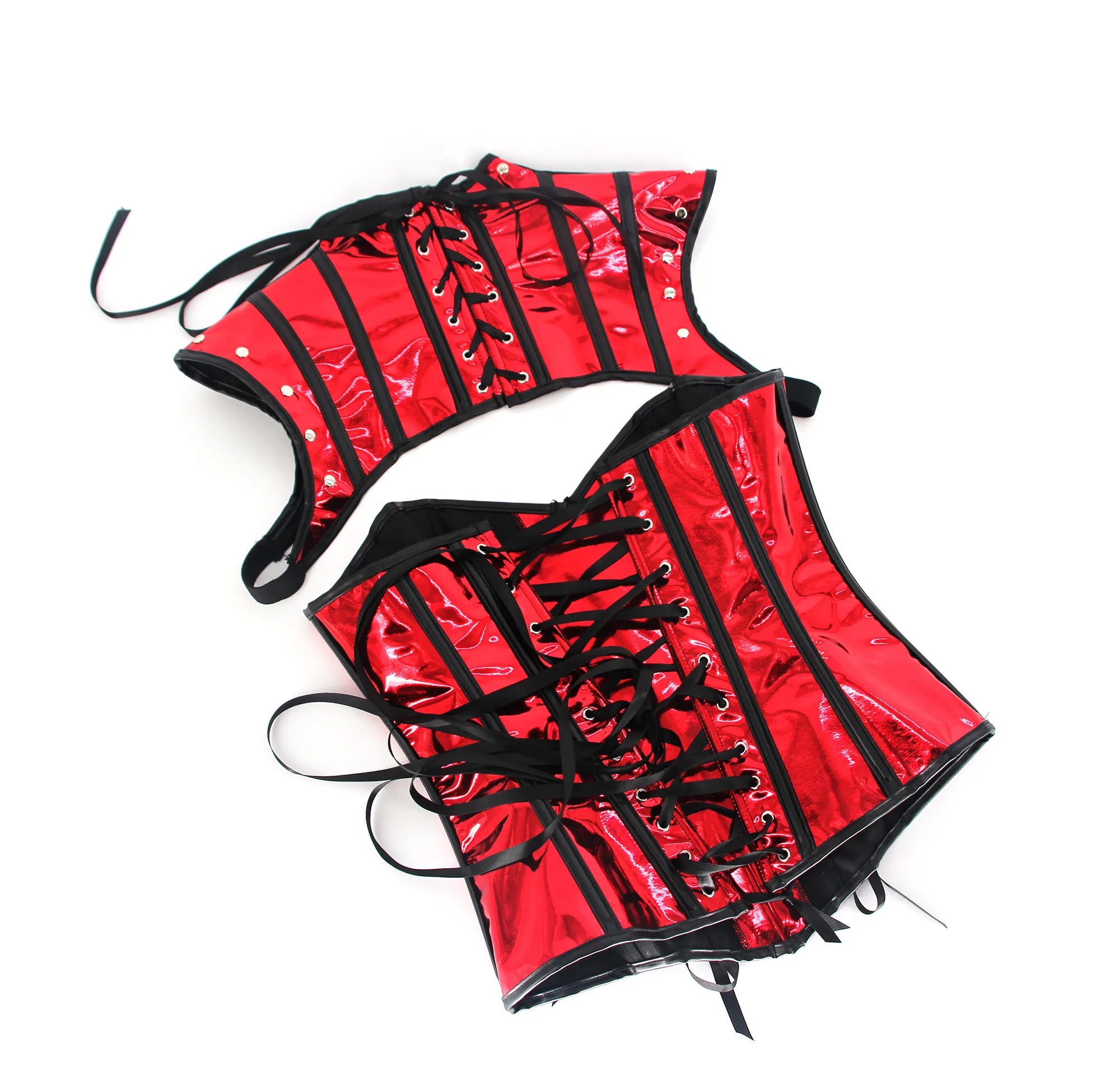 Shimmering SteamSissy Synth Patent Corset