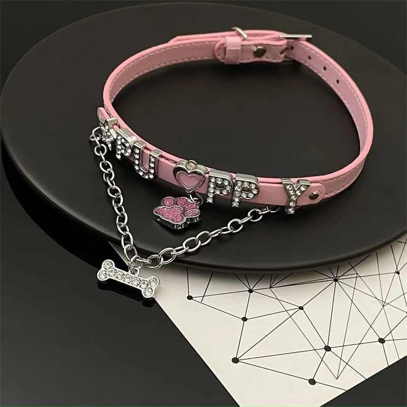 Personalized Rhinestone Puppy Collar