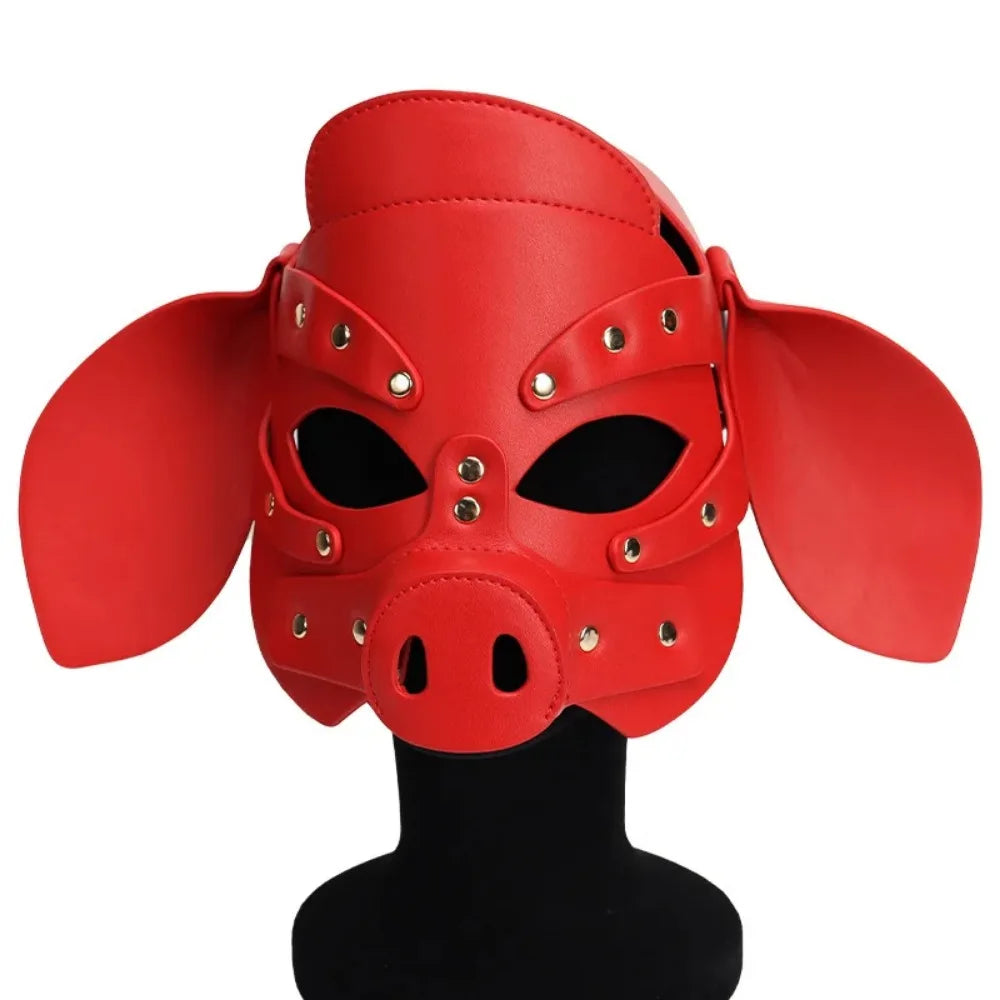 Synth Leather Demented Pig Mask