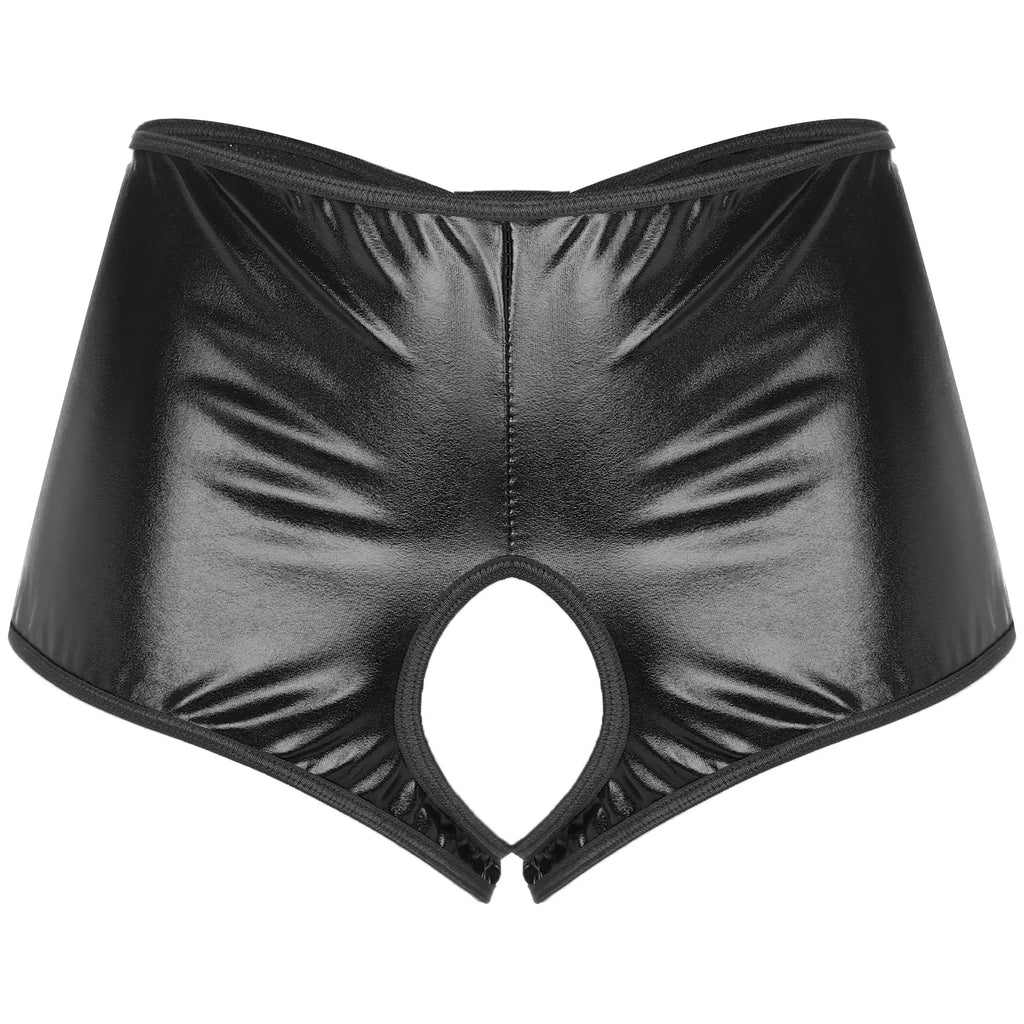Metallic Sissy Crotchless Booty Shorts - Panties - Twisted Jezebel