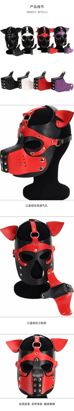 Synth Leather Demented Pup Mask