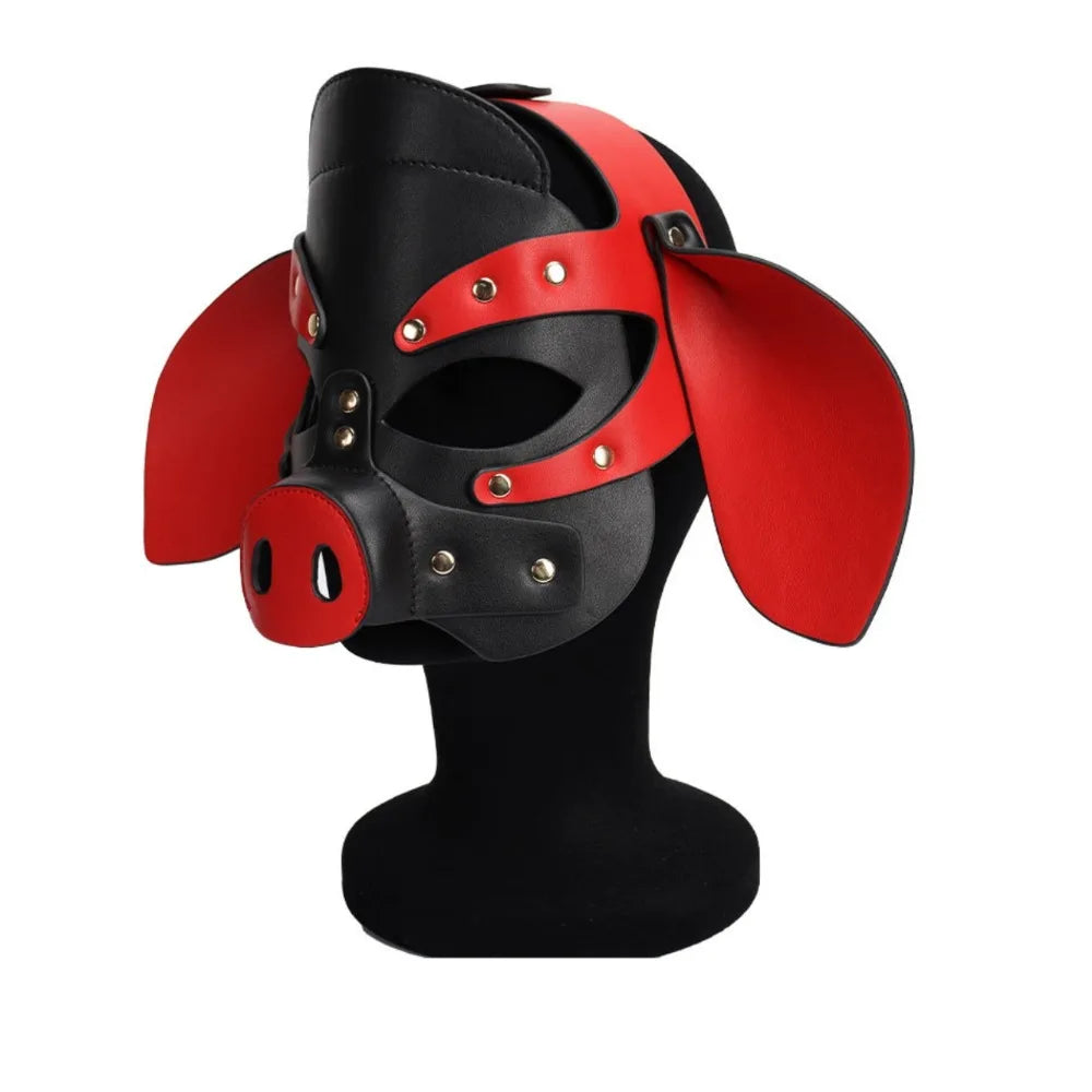 Synth Leather Demented Pig Mask