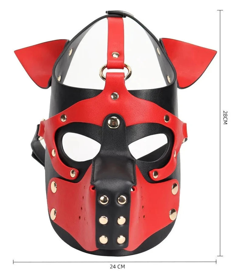 Synth Leather Demented Pup Mask