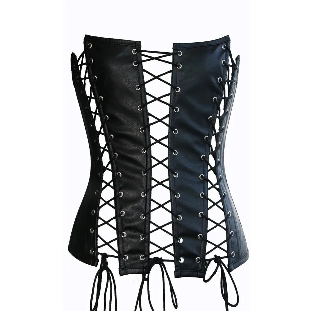 SteamSissy Synth Leather Lace-up Corset