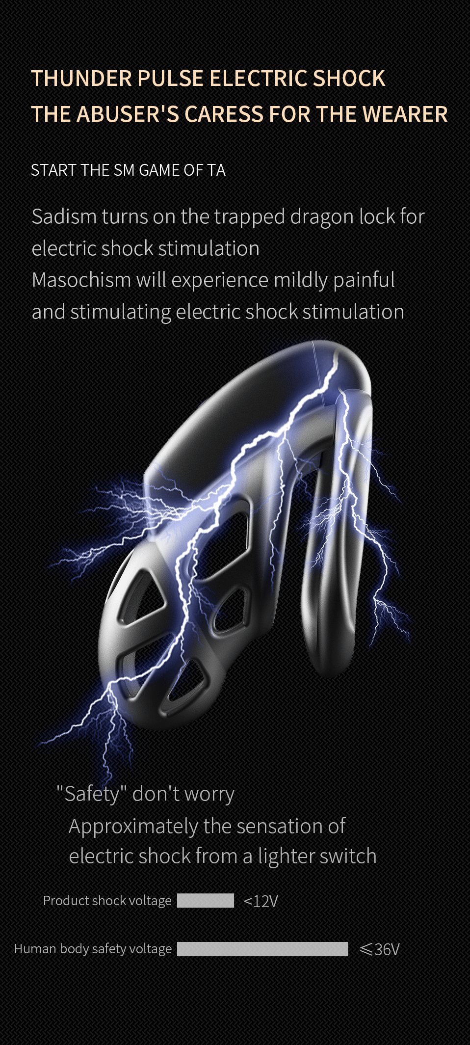 JEUSN Electric Shock Chastity Cage