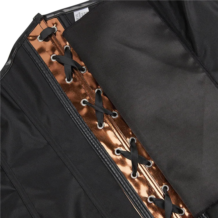 Steamsissy Synth Leather Shimmering Bustier