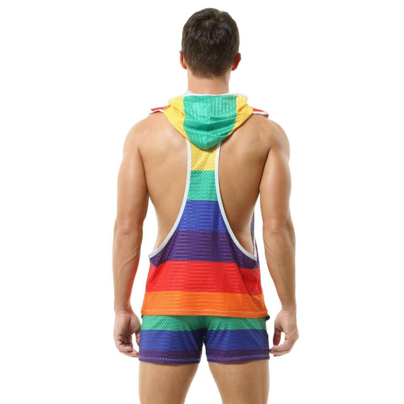 Rainbow Bright Hooded Tank & Shorts - Romper - Twisted Jezebel