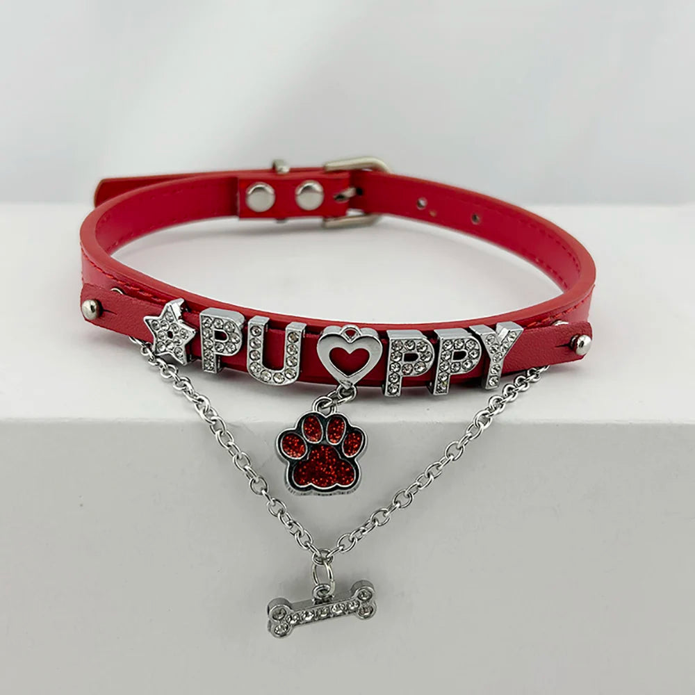 Personalized Rhinestone Puppy Collar