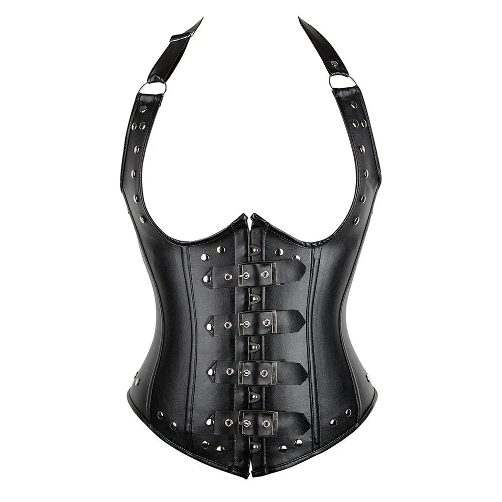Steamsissy Synth Leather Bustier - Corset - Twisted Jezebel