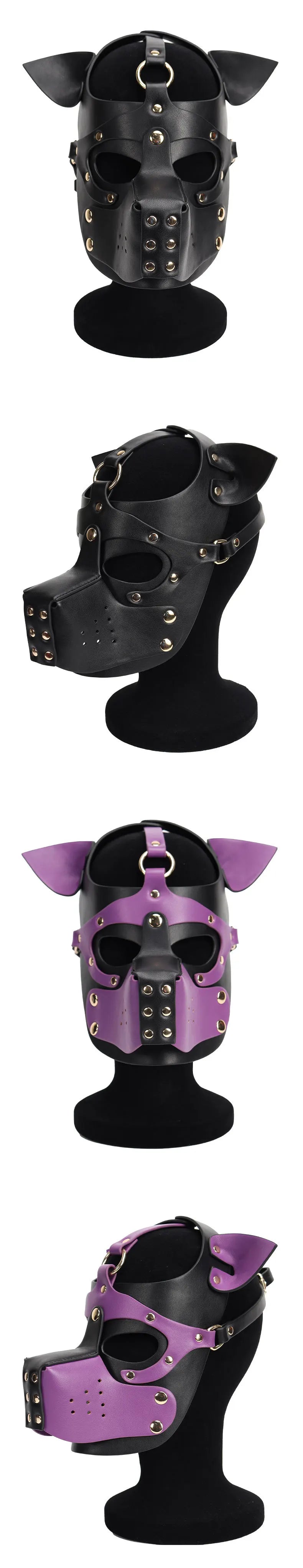 Synth Leather Demented Pup Mask