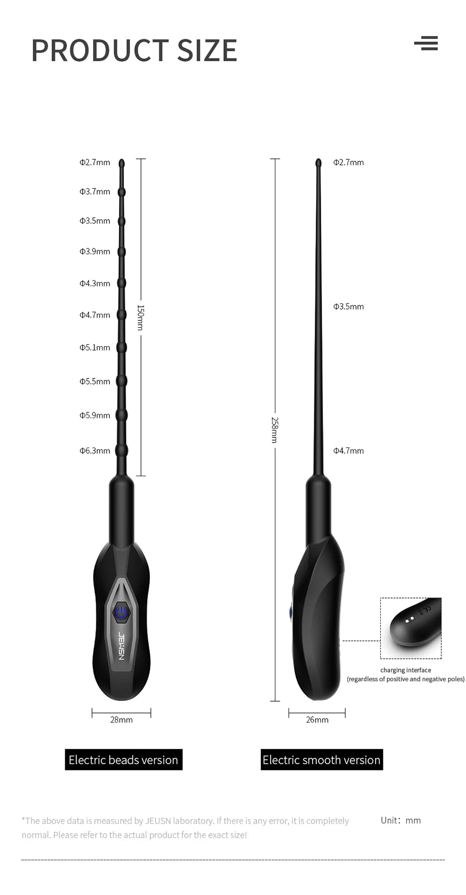 JEUSN Soft Silicone Urethral Vibrator