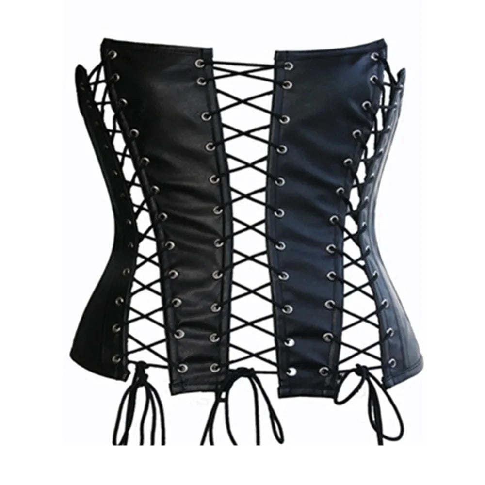 SteamSissy Synth Leather Lace-up Corset