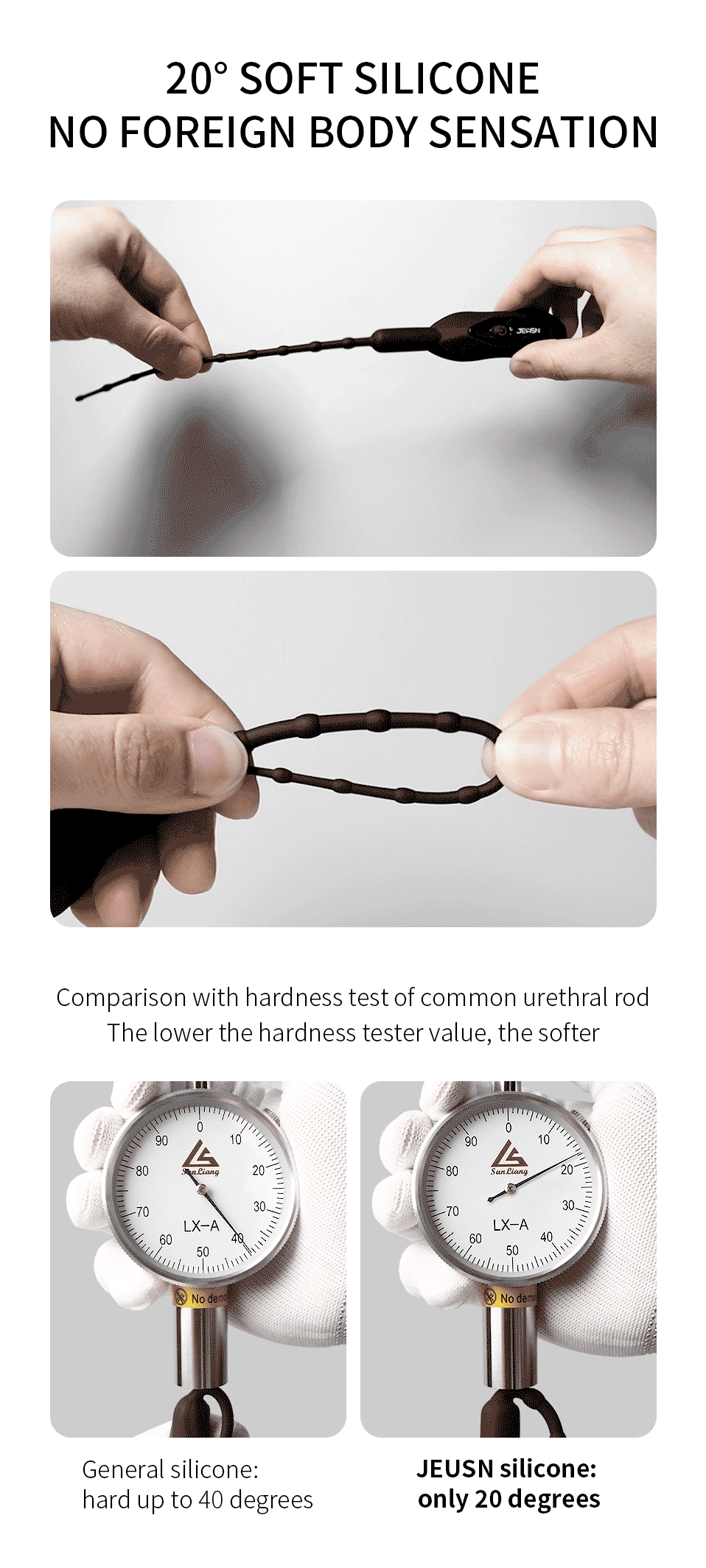 JEUSN Soft Silicone Urethral Vibrator