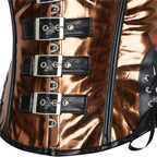 Steamsissy Synth Leather Shimmering Bustier